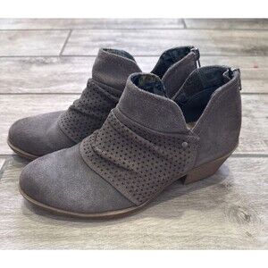 Earth Origins Oakland Amanda Ankle Bootie Women's Size 8.5 M Gray Suede Leather